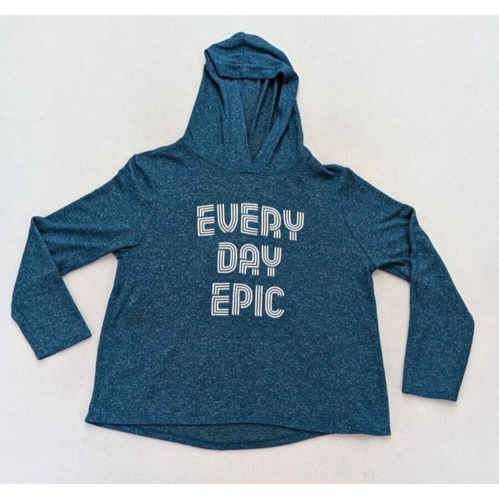 Xersion Women's Hooded Sweater Size 2XL Blue Long Sleeve Every Day Epic